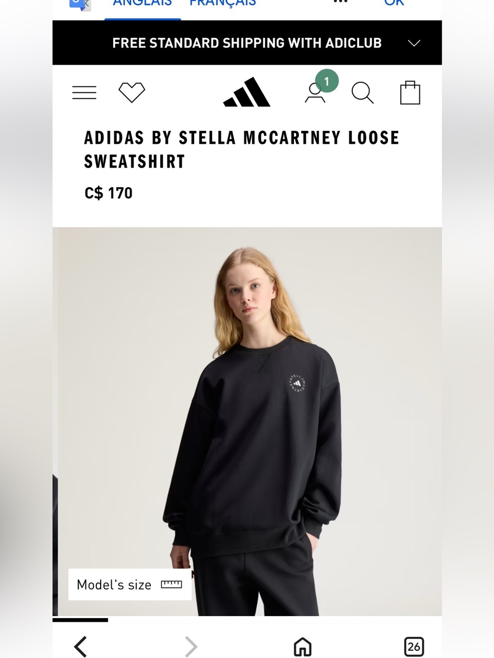 ADIDAS by STELLA MCCARTNEY loose sweatershirt!